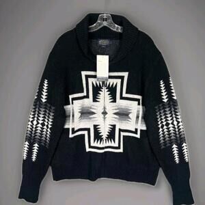 Pendleton Men's Harding Aztec Pattern Shetland Wool Cardigan Zip Sweater XXL